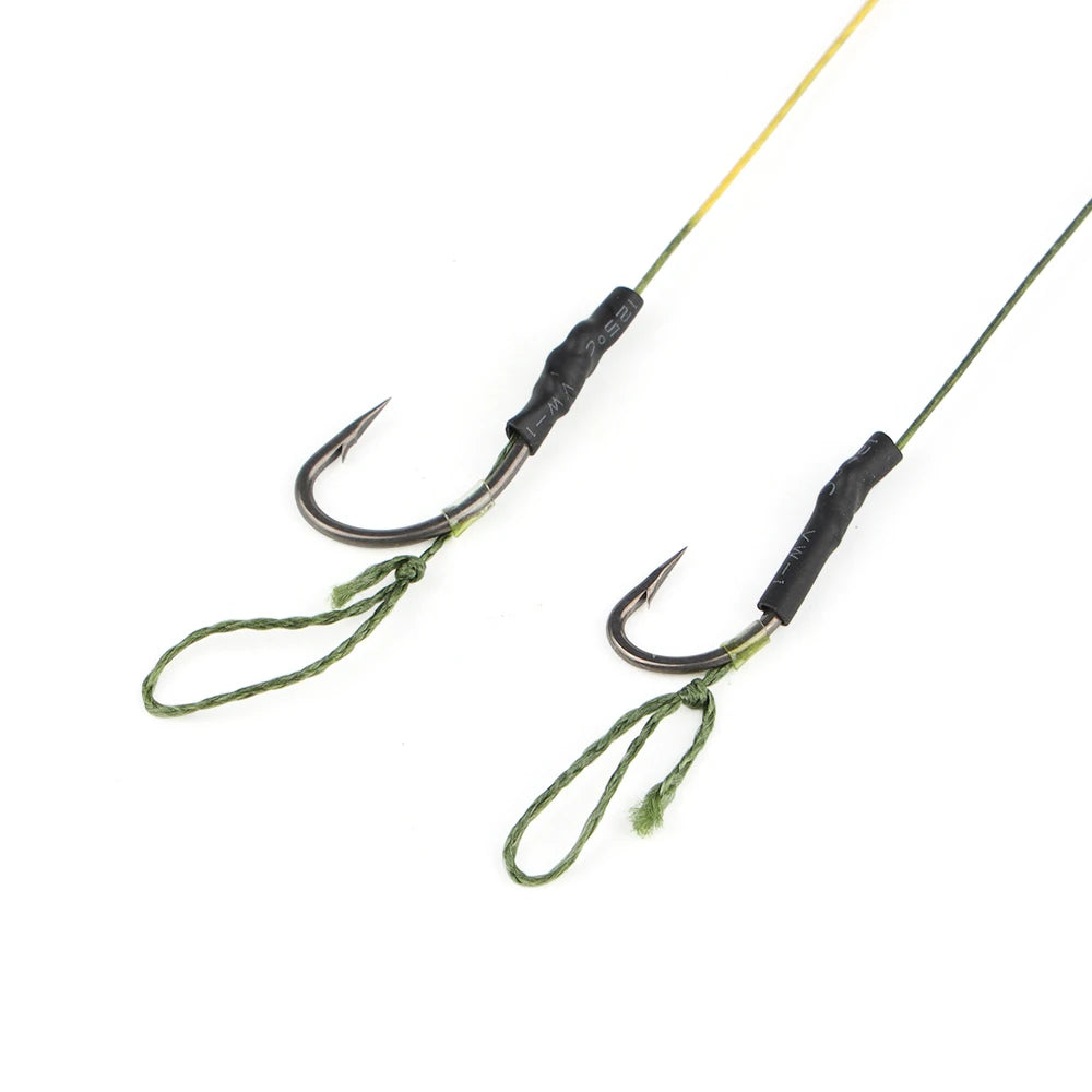 W.P.E Carp Fishing Hair Rig 4#/6# Barbed Fishing Hook Ready Made Boilie Tied 20cm 45LB Braided Coated Fishing Line