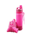 Custom Bottled Plastic Silicon Drinking Bottle Collapsible Foldable Travel Sport Water Bottle With Custom logo