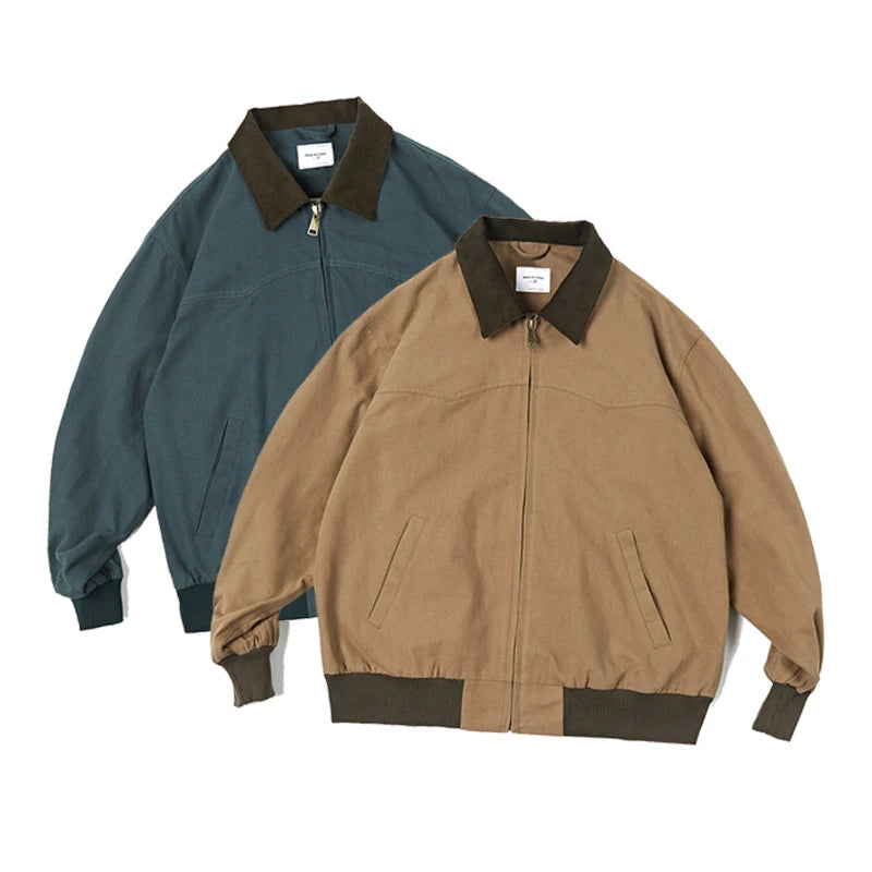 Unisex Street Style Oversized Chino Washed Breathable Blouson Mens Loose Fit Washed Jacket With Custom Logo