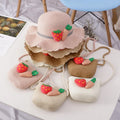 Outdoor Using Summer Spring Rich Colors Kids Straw Hat Beach Sun Hats Fruit Charms for Kids Bag Available Too