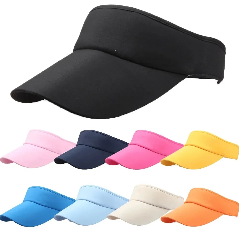 Men Women Sport Sun Visor Cap Headband Classic Adjustable Hat Cotton Sports Working Visor Hats Blank Visor Cricket Hats