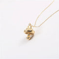 Fenny 18K PVD Plated Classic Permanent Mushroom Pendant Sweater Chain Necklace No Fade Stainless Steel Jewelry Wholesale