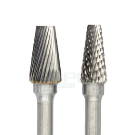 Type S Flat Nose Cone Tungsten Carbide Burr Rotary File with Single Double Cut Tooth 3mm 6mm Shank Grinding Bits Tools