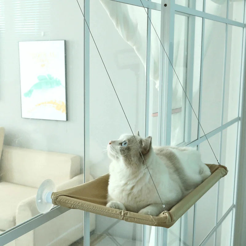 Space-Saving Indoor Silicone Sucker Cat Window Hammock Bed Safety-First Cat Seat Mounted on Window Bed Perch