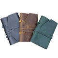 Refillable Creative Diary Genuine Leather Handmade Crazy Horse Leather Journal with Leather Strap Stamping Logo