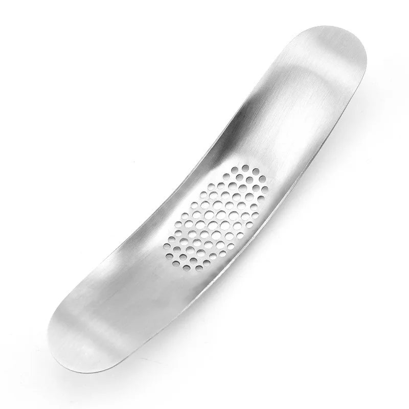 Arc-Shaped Stainless Steel Rolling Garlic Press Home Kitchen Restaurant Vegetable Tools for Mashing Garlic Spoons Made Metal