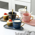 Ceramics Mug Set Nordic Style Tea Cups and Saucers Set Breakfast Mugs Dessert Plate Ceramics Espresso Coffee Cups with Gift Box MegaBDM