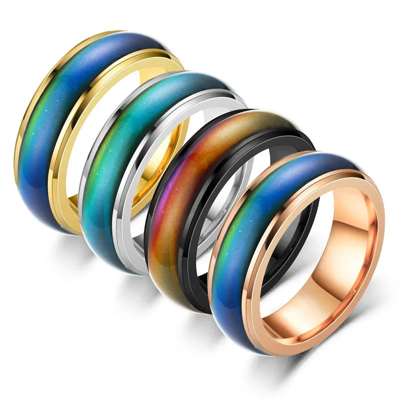 Changing Color Rings Mood Emotion Feeling Temperature Rings for Women Men Couples Rings Jewelry