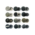 Factory Wholesale Metal Black Buttons Custom 12.5-15mm Metal Logo Snap Buttons
