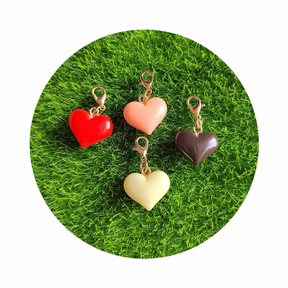 Resin Cute Heart Chocolate Keychains Key Ring Creative Cartoon Funny Car Holder Accessories