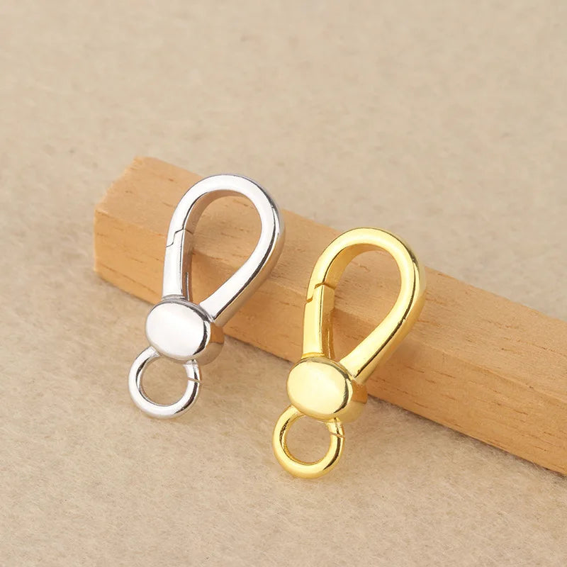 Wholesale Simple 925 Sterling Silver Lobster Clasp Gold Plated Lock Clasp for Necklace Bracelet Jewelry Making