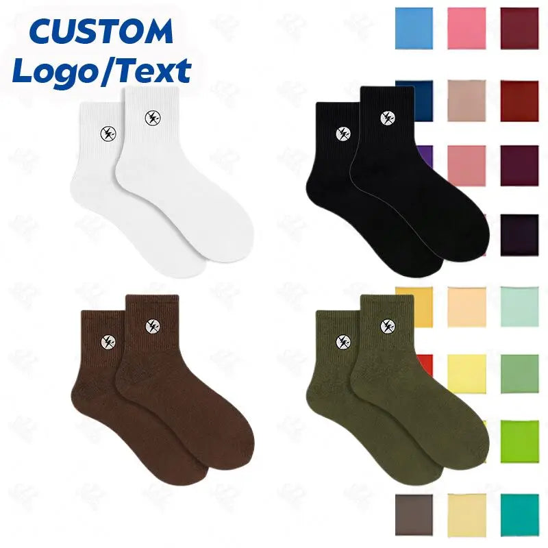 FREE DESIGN MOCKUP Design Your Own Fashion Logo Cotton Socks Custom Crew Socks Custom Logo Socks for Men