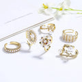 Wedding 18K Gold Plated Fine Pearl Classic Rings Adjustable High Quality Jewelry Women Moissanite Ring