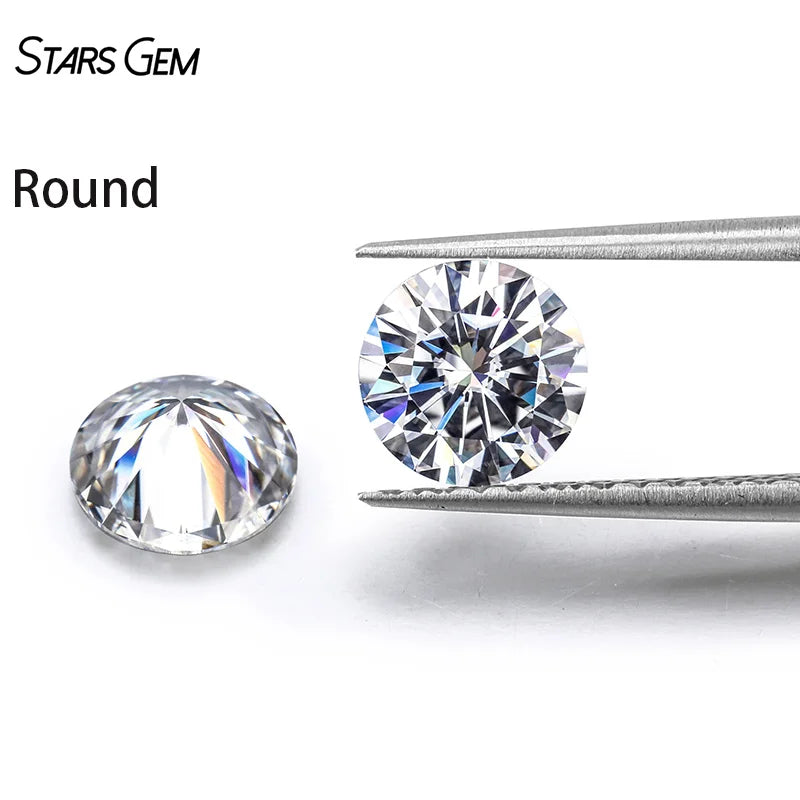 Moissanite Stone D Color VVS Round Brilliant Cut Moissanites Loose Gemstones Handmade Cutting for Jewelry Making