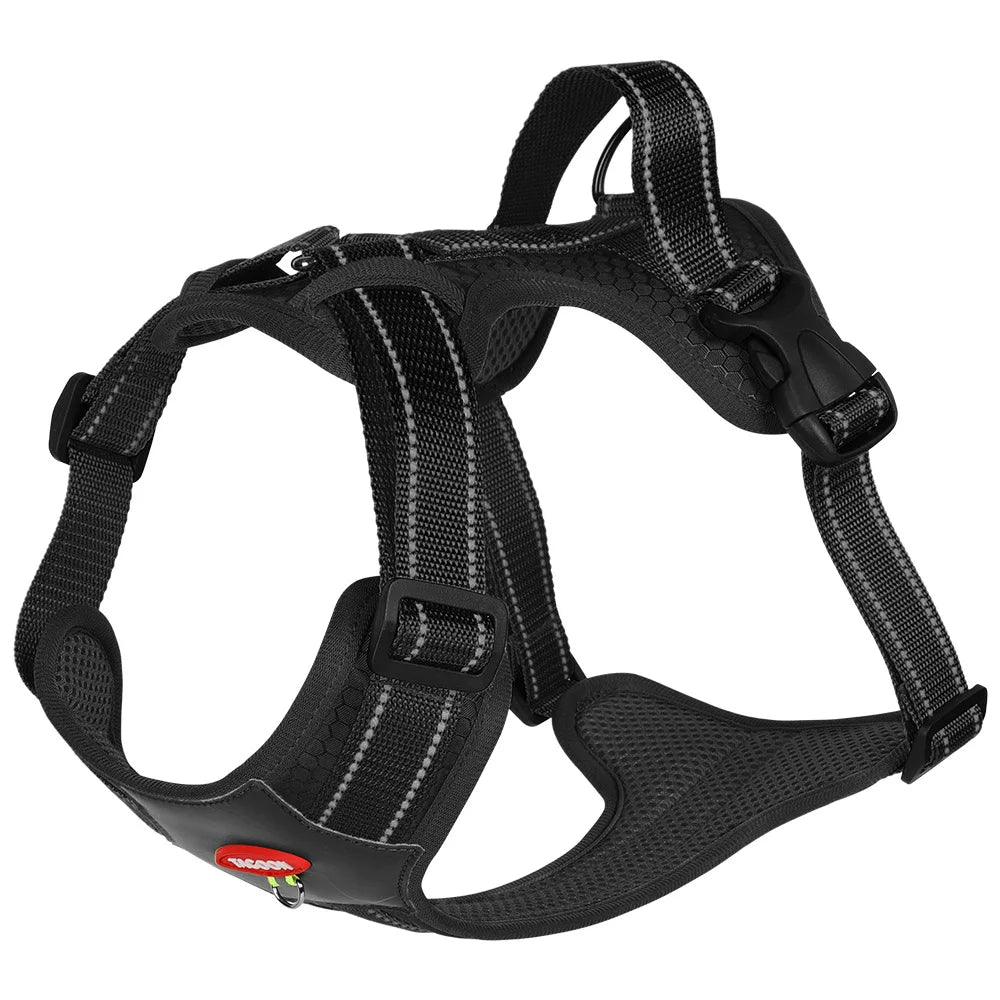 Wholesale I-shaped Reflective Dog Harness Large Dog Harness with Padded Button Closure Explosion-proof Cross-border