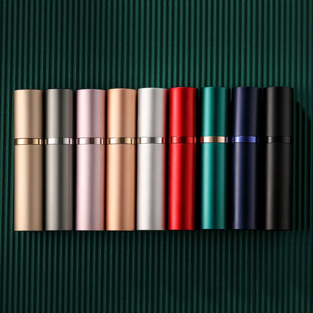 Factory Outlet Wholesale Circular Type Aluminum Travel Empty Mini Refillable 5ml 10ml Portable Perfume Spray Bottle Atomizer