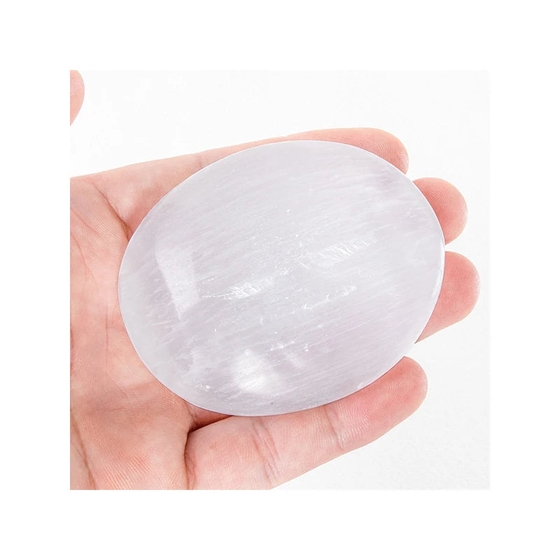 Wholesale High Quality Natural Healing Crystal Polished Selenite Palm Stones
