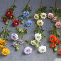 O-X798 Wholesale Gerbera Daisy Artificial Flower Silk Blue Daisy 5 Heads Daisy Chrysanthemum Silk Flowers Artificial