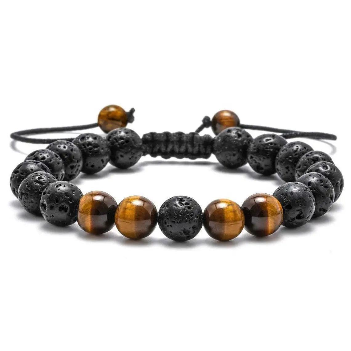 Wholesale Tiger Bead Bracelet Natural Gemstone Crystal Woven Adjustable 7 Chakra Energy Healing Yoga Bracelet Weddings Gifts