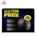 10ft Pop Up Trade Show Events Tension Fabric EZ Tube Straight Backdrop Wall Display Stand