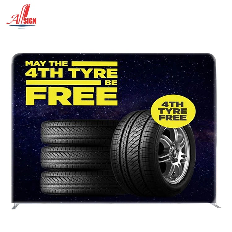 10ft Pop Up Trade Show Events Tension Fabric EZ Tube Straight Backdrop Wall Display Stand