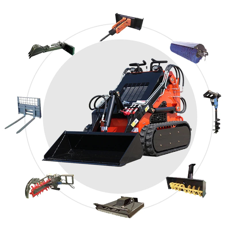 Automatic pilot Mini Skid Steer Log Grabber Attachments Mini Skid Steer Loader New 2023 25 Hp
