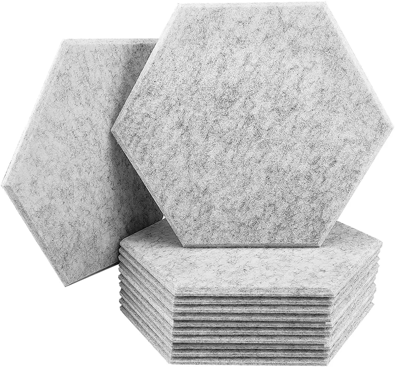 High Density Polyester Sound Absorbing Hexagon Acoustic Panels 9mm Thick Graphic Design Home Studio Office 3D Design Design