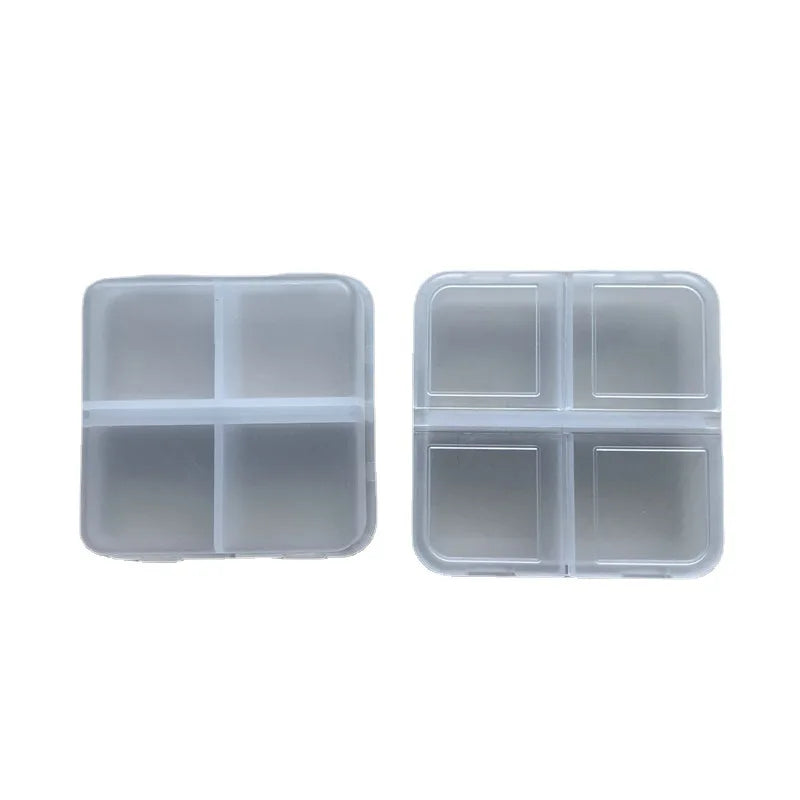 Spot Supply of Four Compartment Storage Box Multifunctional Nail Enhancement Storage Box Mini 4 Grid One Day Medicine Box