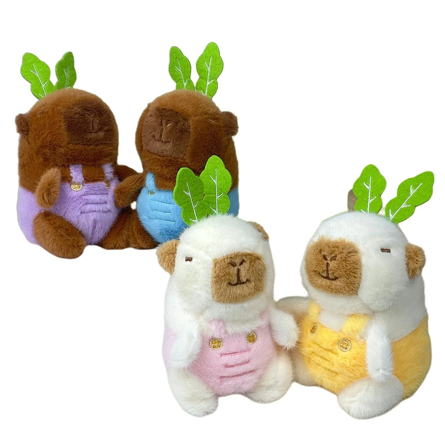 Cute Radish Capybara Plush Keychain Kawaii Kapibala Children's Toys Doll Pendant Couple Keychain Pendant Girlfriend School Gifts