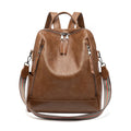 Trendy Bags for Women New Retro Fashion Zipper PU Leather High Quality Shoulder School Bag Ladies Backpack