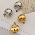 2023 Wholesale Fashion Jewelry S925 Silver Needle Modern Jewelry Metal Earrings Popular Design Smooth Mirror Gold Hoop Earrings
