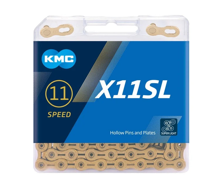 For KMC 10-Speed 118 Links Anti-Rust Gold Bicycle Bike Chain for X11EPT X11EL X11SL 1/2"x11/128" Bike Models X11EPT X11EL X11SL