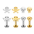 G23 Titanium Skull Shape Labret Stud ASTM F136 Punk Style Ear Nose Nostril Piercing Jewelry for Wedding Engagement & Gift