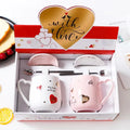 hot sale factory European Ceramic Coffee Mugs Couples cup set pink ceramic mug cup