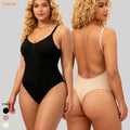 Low-Back Hourglass Shapewear Bodysuit for Women Seamless Body Shaper with Adjustable Straps Tummy Control Thong Body Shaper