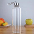 Wholesale 500ml Portable Reusable Clear Glass Water Bottle With Stainless Steel Lid