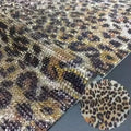 Brown Leopard Print 24*40cm Crystal Rhinestones Adhesive Sheet Bling Diamond Hotfix Rhinestone Sheet Sticker for Diy Decoration