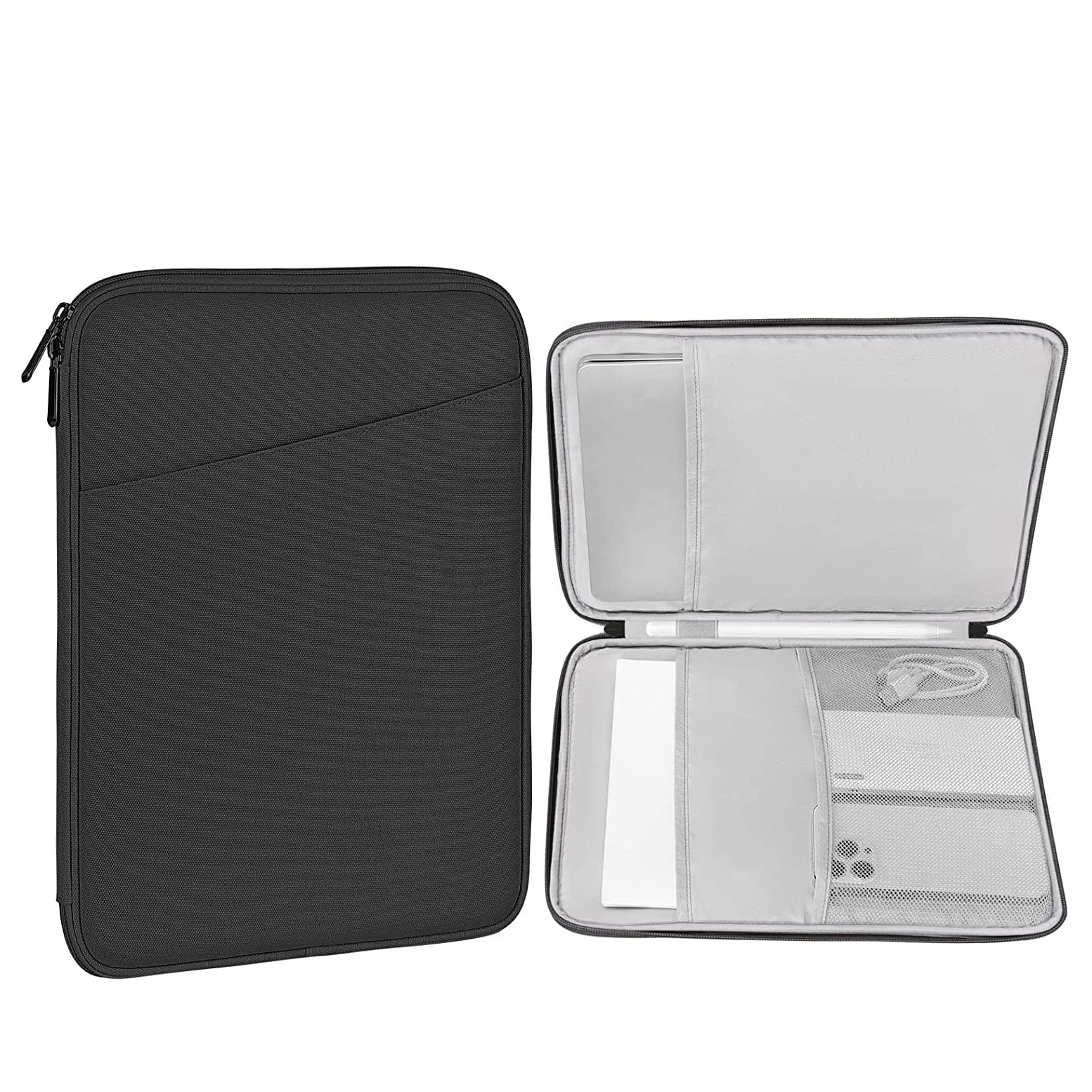 MoKo Large Capacity Soft Lining Tablet Sleeve Bag Multiple Pocket Waterproof Polyester Carrying Case Tablet Sleeve Bag for iPad