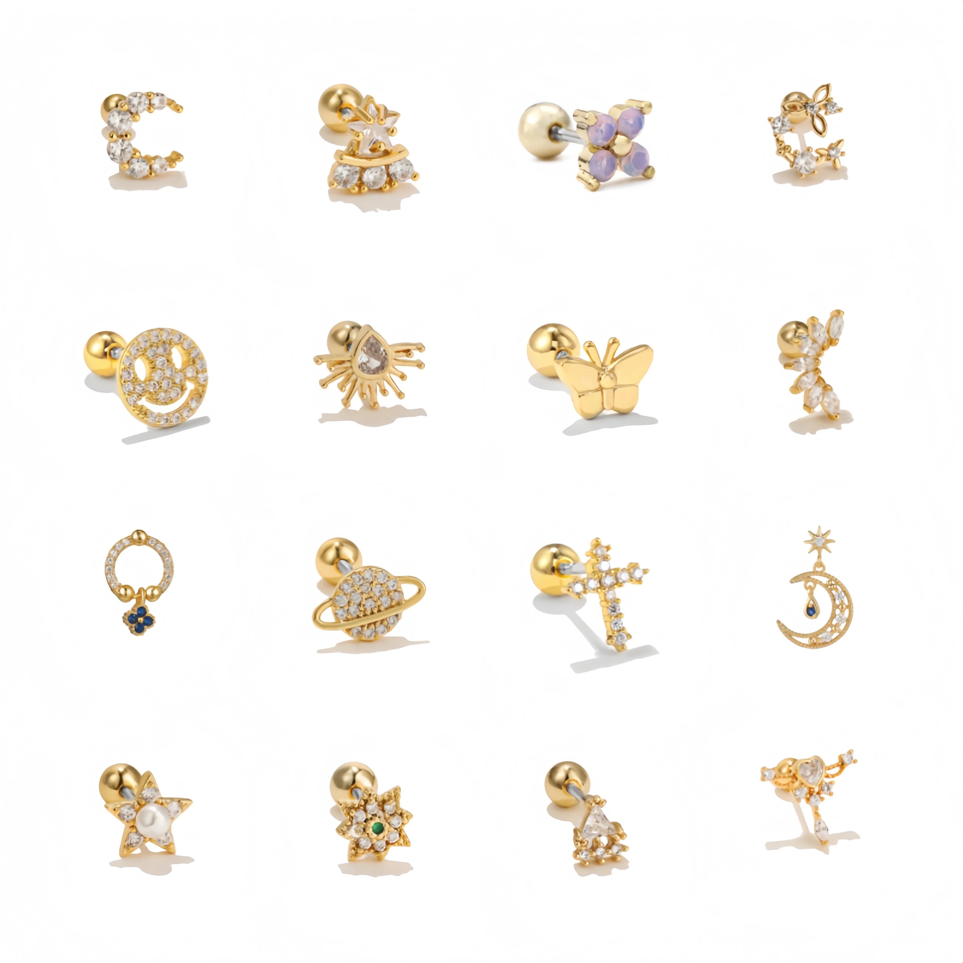 Trendy Zircon Earrings with Durable Titanium Posts Metal Finish for Women and Teens
