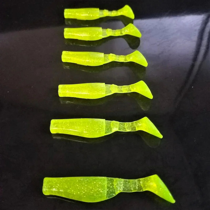 Imported 5.5cm 1.6g Soft Plastic Grub Jigging Lure Freshwater/Saltwater River Fishing Bait Wood Worm Lure Sea Bass Trout Streams