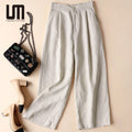 Liu Ming New Stylish 2025 Wholesale Women Casual Thin Loose Fit Pants Office Cotton Linen Trousers