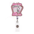 Office Supplier Pink Playing Cards With Stethoscope Badge Holder Rhinestone Retractable Badge Reel