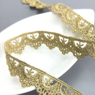 Hot Selling Wholesale Fabric New Gold Guipure Lace Trim Hot Selling Lace Accessories in Europe and America for Garment JDB20