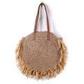 Foreign Trade Circular Woven Bohemian Zipper Closure Creative Fashion Summer Beach Travel Shopping Bag
