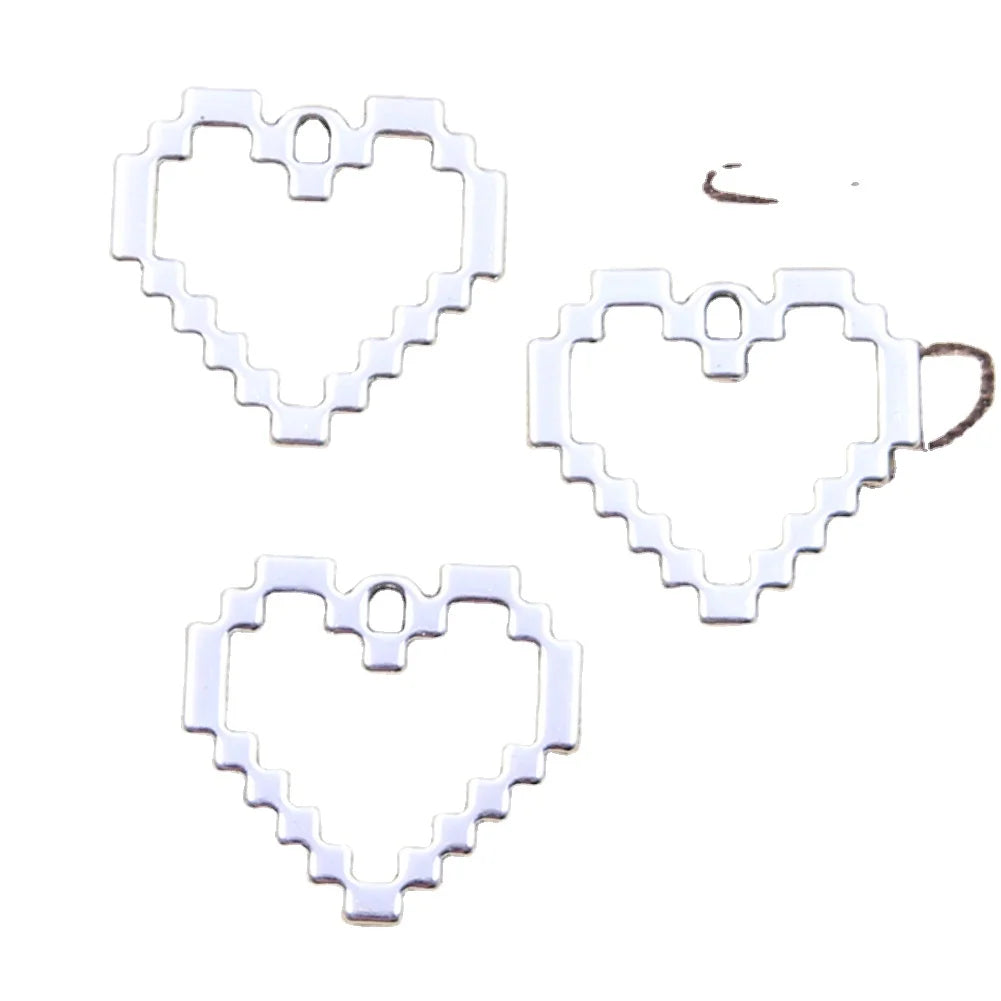 Charms Mosaic Heart 23x24mm Antique Silver Color Pendants DIY Crafts Making Findings Handmade Tibetan Jewelry