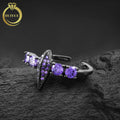 Hip Hop Personality Gothic Purple Dark Charm Surprise Gift Men's Brass Zircon Ring