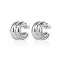 New Fashion Women Stainless Steel Double C-shaped Stud Earring 2024