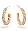 Milskye High Quality Fashion Fine Jewelry for Women Light 18k Gold Plated 925 Silver Thin Diamond Cluster Hoop Earrings