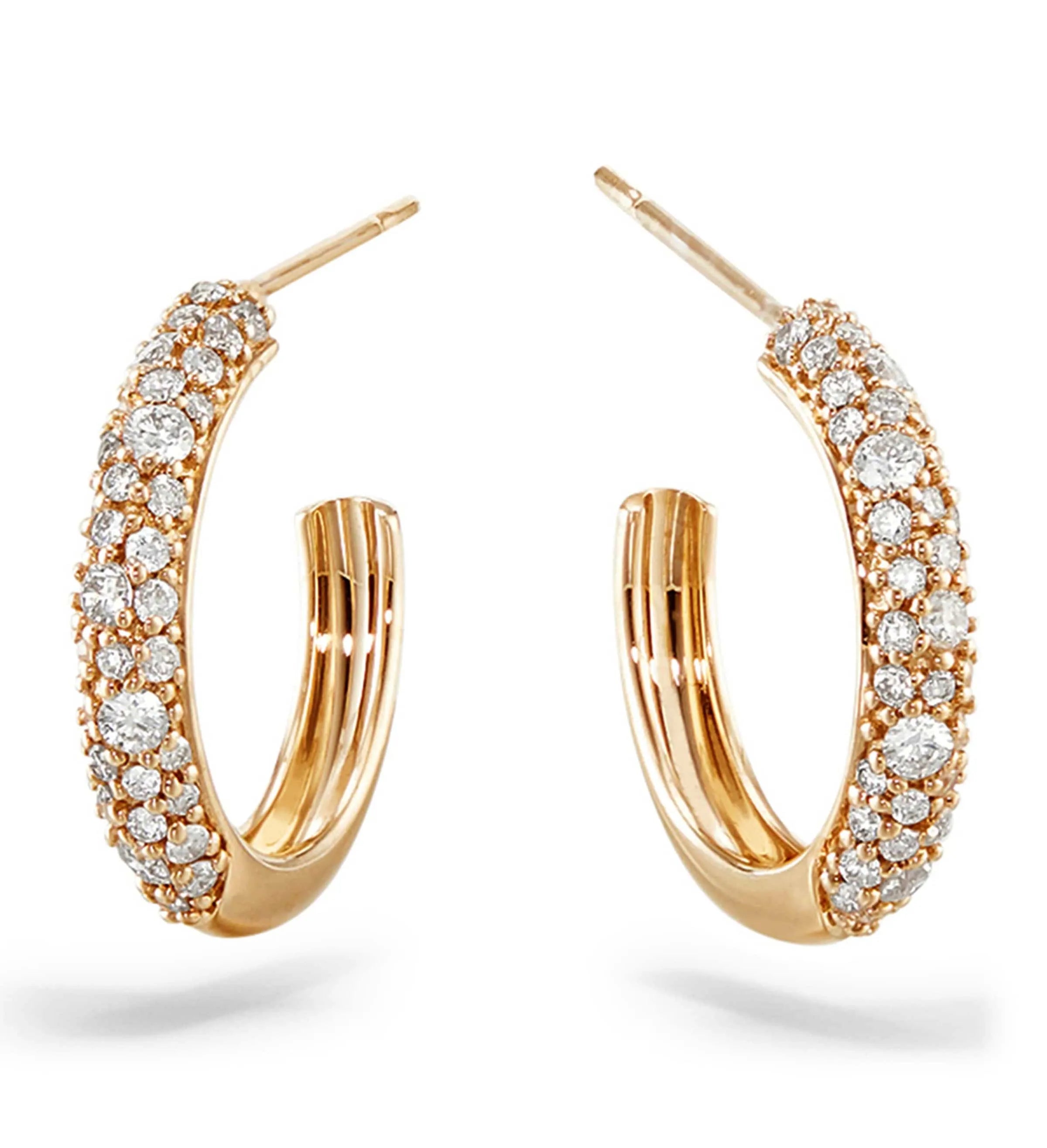 Milskye High Quality Fashion Fine Jewelry for Women Light 18k Gold Plated 925 Silver Thin Diamond Cluster Hoop Earrings