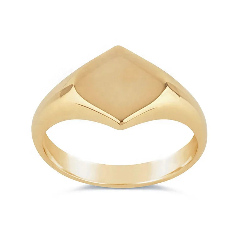 LOZRUNVE Delicate Jewelry 18k Gold Plated 925 Silver Engraved Personalized Lotus Petals Shaped Signet Solid Ring
